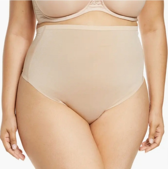 Skims mesh Sheer Sculpt High-waisted Thong - clay - Picture 3 of 16